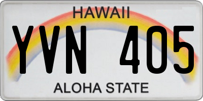 HI license plate YVN405