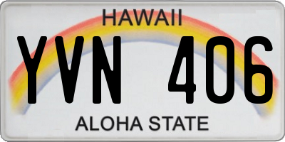 HI license plate YVN406