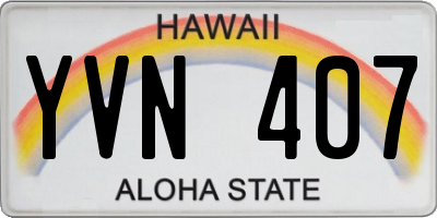 HI license plate YVN407