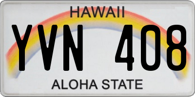 HI license plate YVN408