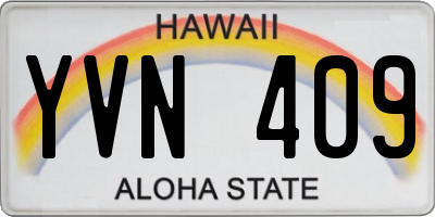 HI license plate YVN409