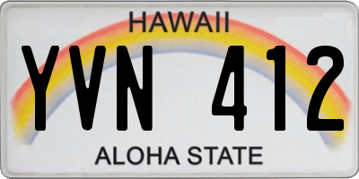 HI license plate YVN412