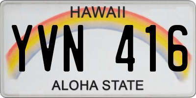 HI license plate YVN416