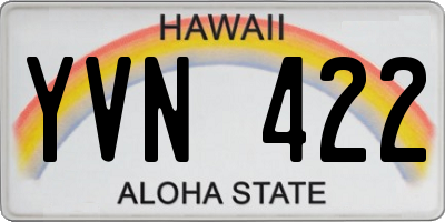 HI license plate YVN422