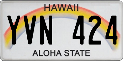 HI license plate YVN424