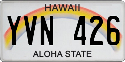 HI license plate YVN426
