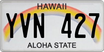 HI license plate YVN427