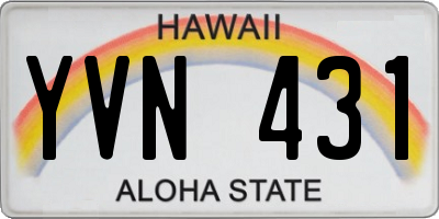 HI license plate YVN431