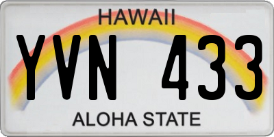 HI license plate YVN433
