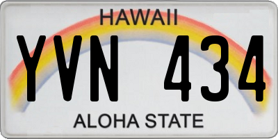 HI license plate YVN434