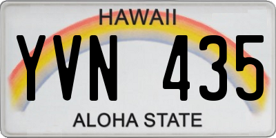 HI license plate YVN435
