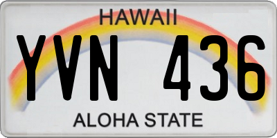 HI license plate YVN436