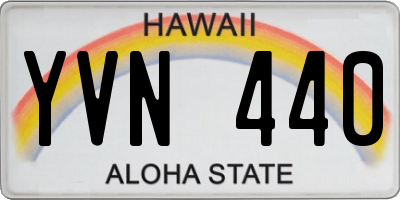 HI license plate YVN440
