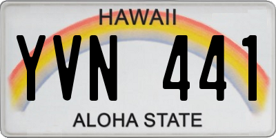 HI license plate YVN441