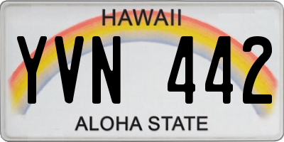 HI license plate YVN442