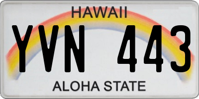 HI license plate YVN443