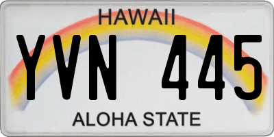HI license plate YVN445