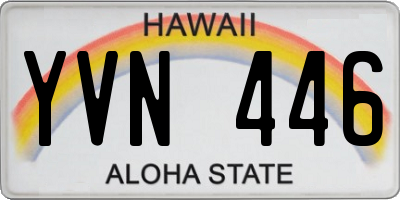 HI license plate YVN446