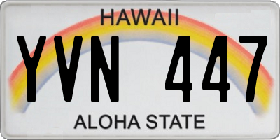 HI license plate YVN447