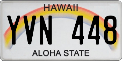 HI license plate YVN448