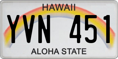 HI license plate YVN451