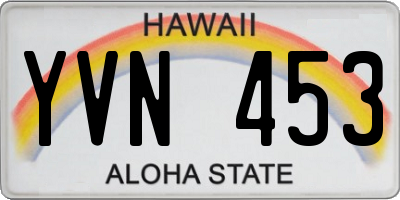 HI license plate YVN453