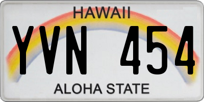 HI license plate YVN454