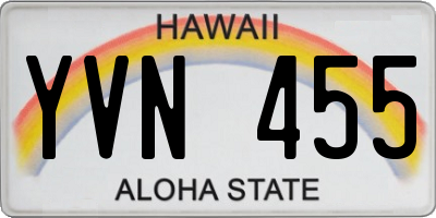 HI license plate YVN455