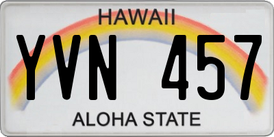 HI license plate YVN457