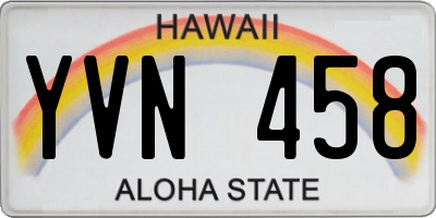 HI license plate YVN458
