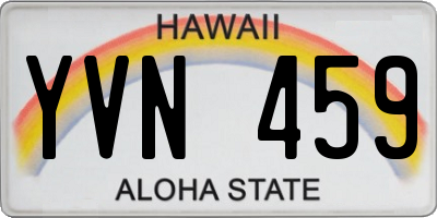 HI license plate YVN459