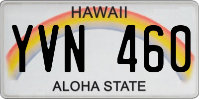 HI license plate YVN460