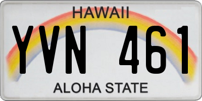 HI license plate YVN461