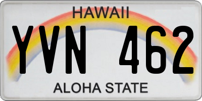 HI license plate YVN462