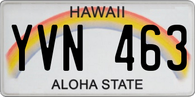 HI license plate YVN463