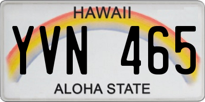 HI license plate YVN465