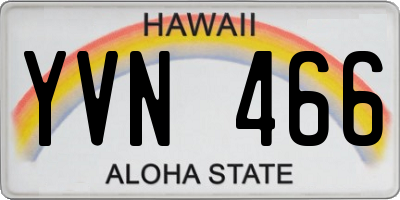 HI license plate YVN466