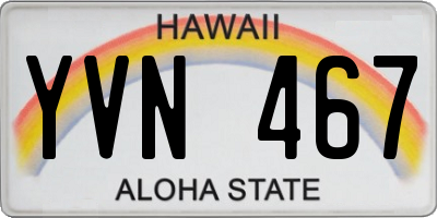 HI license plate YVN467