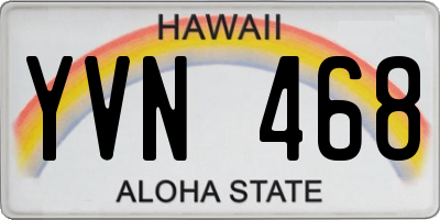 HI license plate YVN468