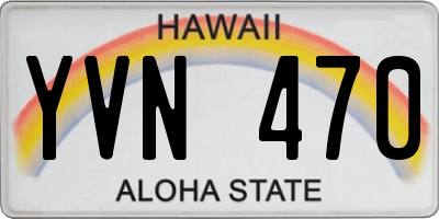 HI license plate YVN470