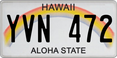 HI license plate YVN472