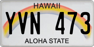 HI license plate YVN473