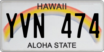 HI license plate YVN474