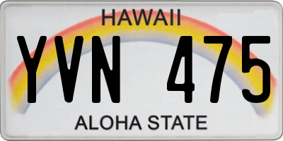 HI license plate YVN475