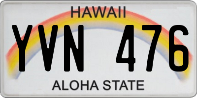 HI license plate YVN476