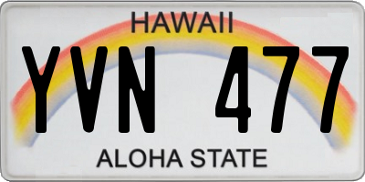HI license plate YVN477
