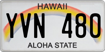 HI license plate YVN480
