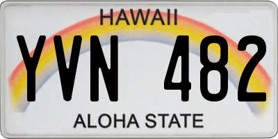HI license plate YVN482