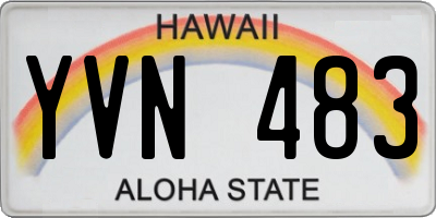 HI license plate YVN483