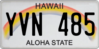 HI license plate YVN485